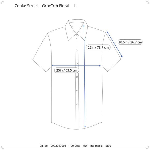 Cooke Street Honolulu Hawaiian Button Up Shirts Men's Size L Green Floral - Picture 10 of 10